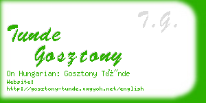 tunde gosztony business card